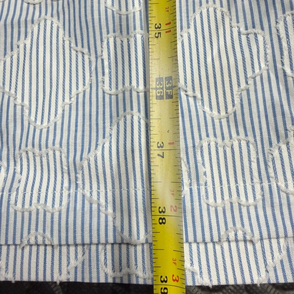 Draper James Sheena Shirtdress Women 3X Blue White Textured Stripe New